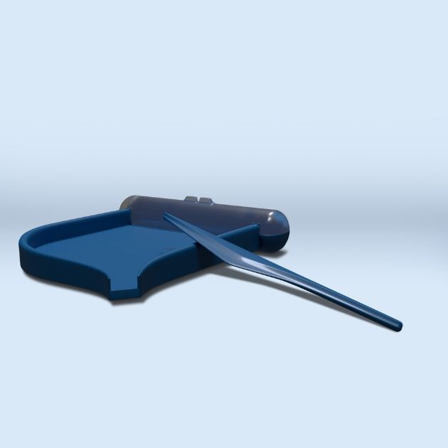 Close-up of blue sorting tray