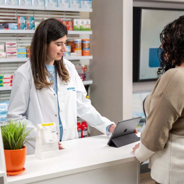 Pharmacist in a consultation with a patient