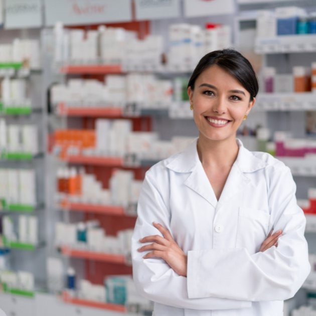 Pharmacist smiling